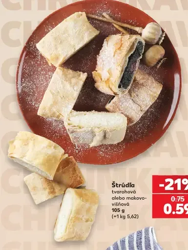 Štrúdľa tvarohová alebo makovo-višňová