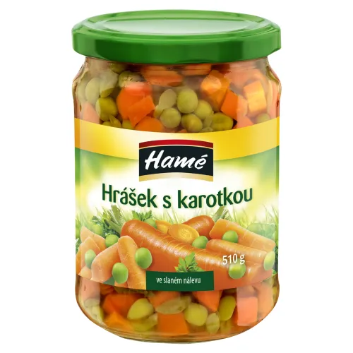 Hamé Hrášok s karotkou v slanom náleve