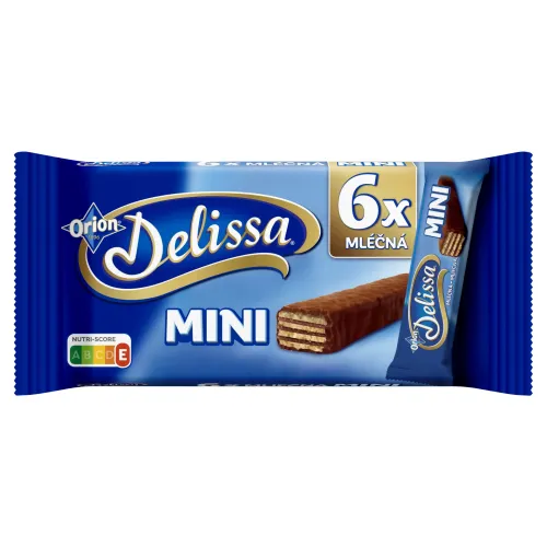DELISSA Mini oblátky s kakaovou náplňou v mliečnej čokoláde 6 x