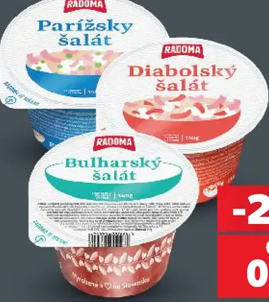 Radoma šalát, rôzne druhy