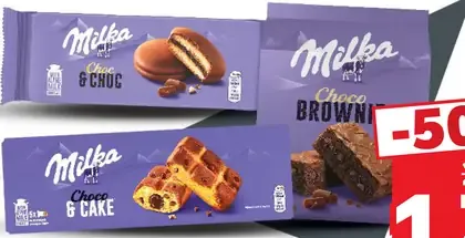 Milka čokoládové dezerty Choc & Choc, Choco Brownie a Choco & Cake