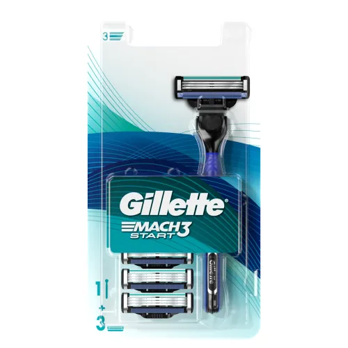 Gillette Mach3 Start Holiaci Strojček Pre Mužov, 3 Náhradné Holiace Hlavice