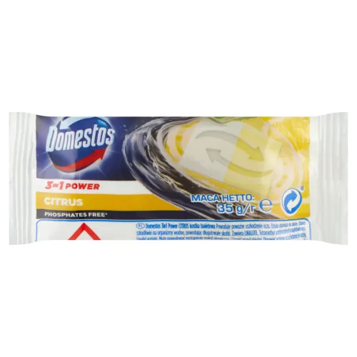 Domestos 3v1 Power Citrus tuhý WC blok náhradná náplň