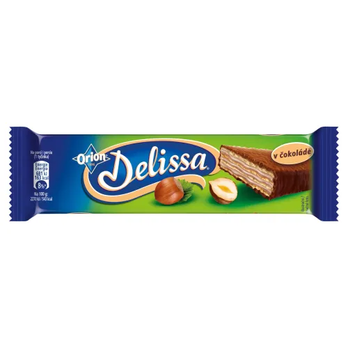 ORION Delissa oblátka s lieskovoorieškovou náplňou máčaná v mliečnej čokoláde