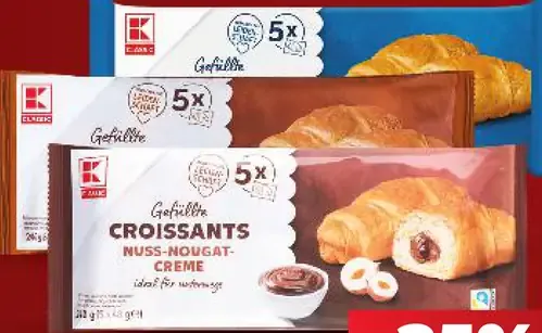 K-Classic croissant s náplňou – nugátový krém, rôzne druhy