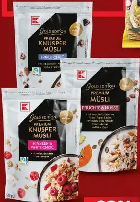 K-Gold Edition müsli, rôzne druhy