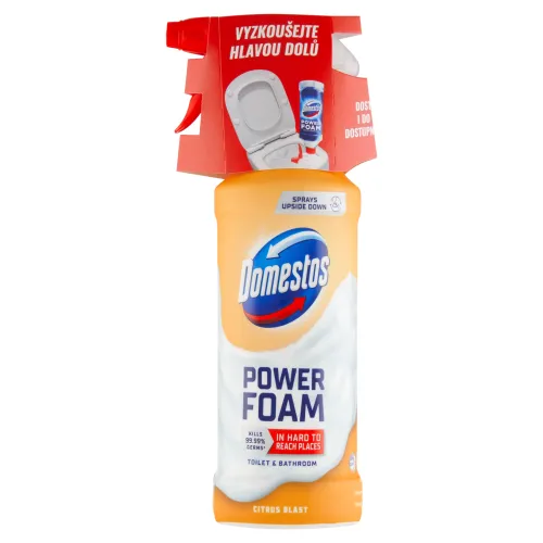 Domestos Power Foam Citrus Blast čistiaca pena na toaletu a kúpelňu