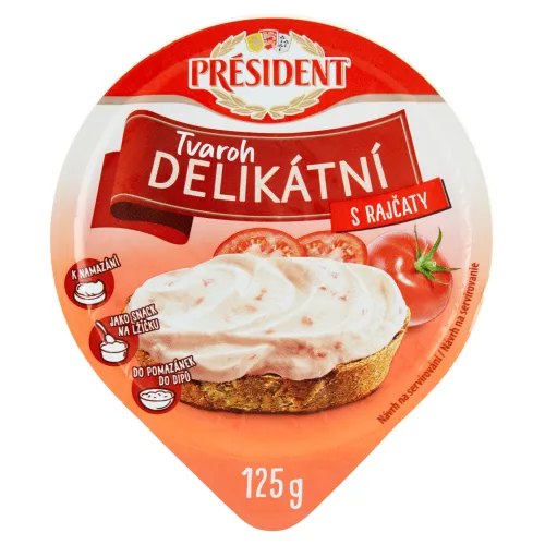 Président Ochutený tvaroh s paradajkami
