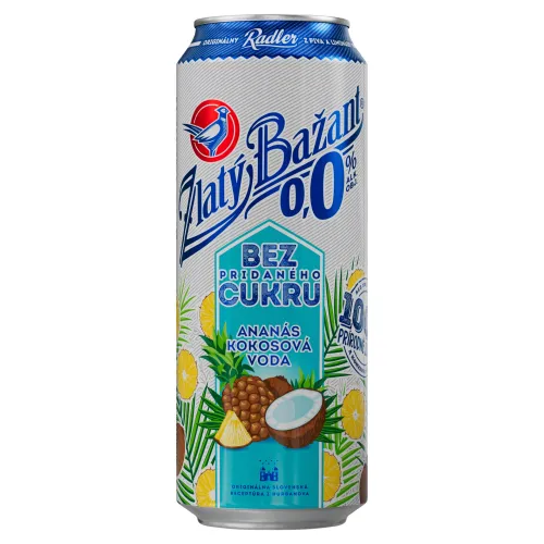 Zlatý Bažant Radler 0,0% ananás & kokosová voda bez pridaného cukru