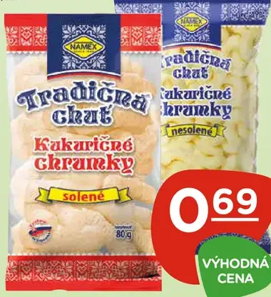 Namex kukuričné chrumky – solené a nesolené