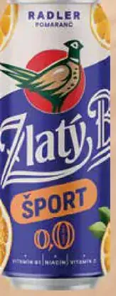 Zlatý Bažant Radler 0,0 % šport, rôzne druhy, plechovka