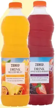 Tesco ovocný nápoj rôzne druhy: Multifrukt, Apple & Red Berries