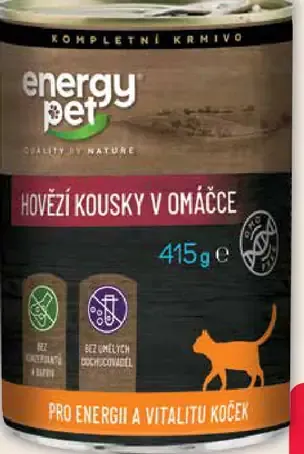 Energy pet hovädzie kúsky v omáčke pre mačky