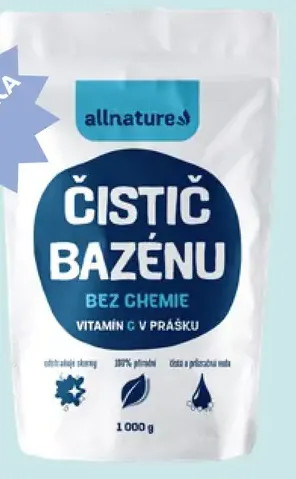 Allnature čistič bazénu bez chémie, vitamín C v prášku