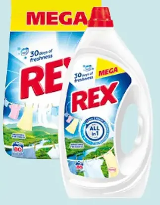 Rex prací prostriedok, vybrané druhy