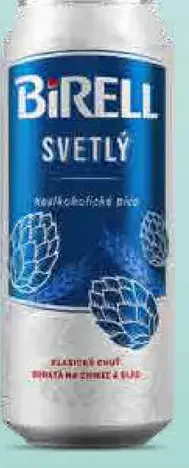 Birell Svetlý nealkoholické pivo; cena s aplikáciou 0,69 €, cena bez aplikácie 1,15 €; plechovka