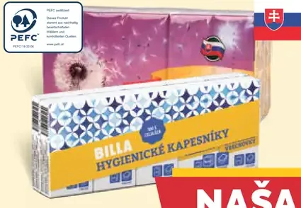 Billa hygienické vreckovky, 3-vrstvové