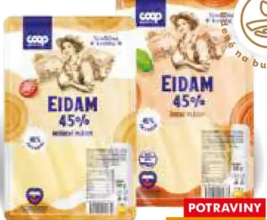 Coop Tradičná kvalita Eidam plátky – 2 druhy