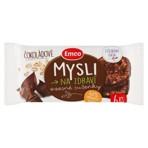 Emco Mysli na Zdraví Ovsené sušienky s kúskami čokolády