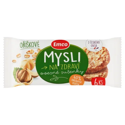 Emco Mysli na Zdraví Ovsené sušienky s lieskovými orechami
