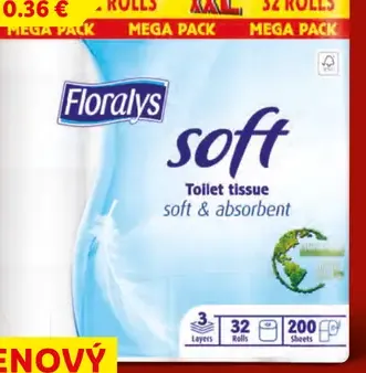 Floralys Soft toaletný papier, 3-vrstvový