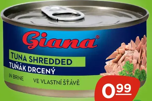 Giana tuniak vo vlastnej šťave, tuniak drvený