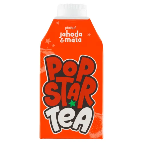 POPSTAR Tea Čajový nealkoholický nápoj s príchuťou jahody a mäty