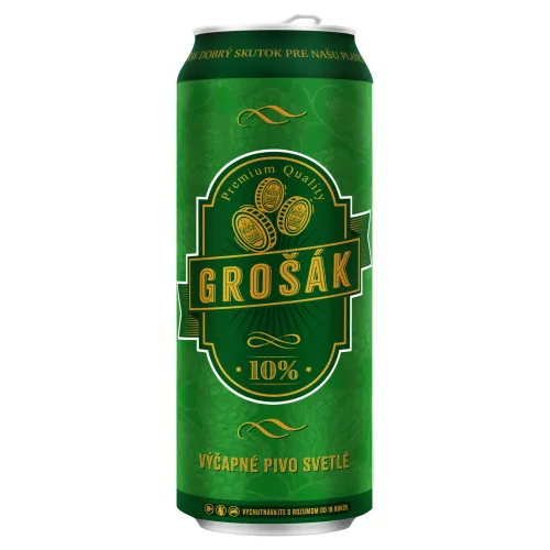 Grošák 10% výčapné pivo svetlé plechovka