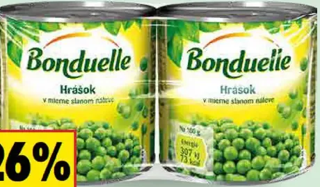 Hrášok Bonduelle v mierne slanom náleve