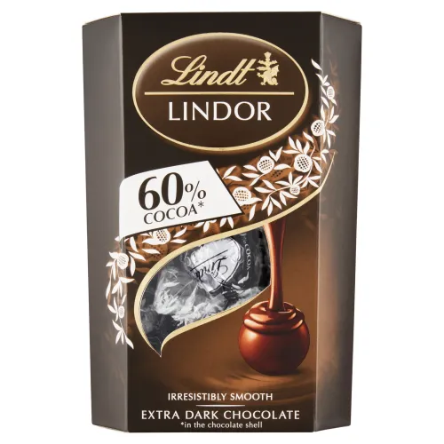 Lindt Lindor Extra horká čokoláda s jemnou krémovou náplňou