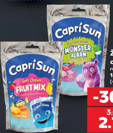 Capri-Sun žuvacie cukríky, rôzne druhy