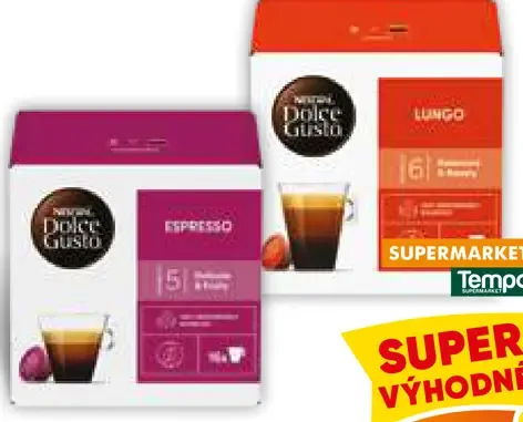 Dolce Gusto kapsuly Espresso a Lungo