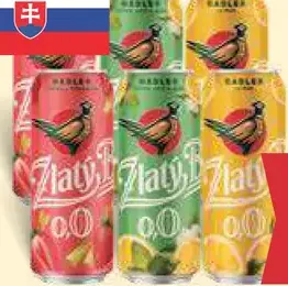 Zlatý Bažant nealkoholický radler, vybrané druhy, plechovka