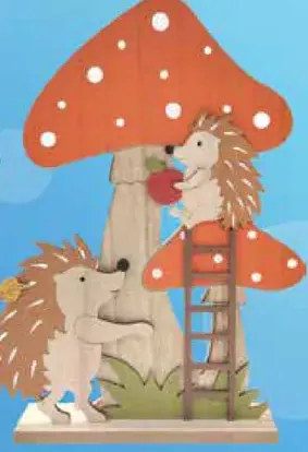 Drevená dekorácia s ježkom