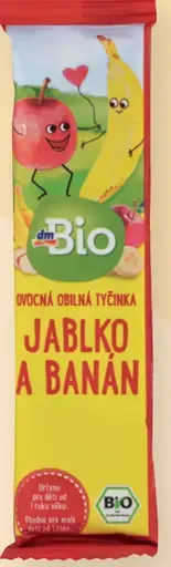DmBio ovocná tyčinka jablko a banán