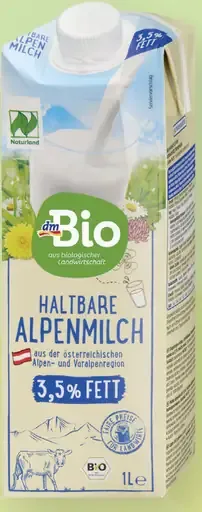 DmBio trvanlivé plnotučné alpské mlieko