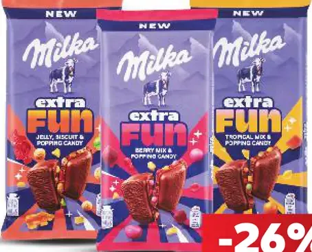 Milka čokoláda Extra Fun rôzne druhy
