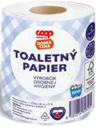 Coop Dobrá cena 2-vrstvový toaletný papier