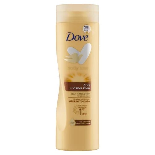 Dove Care&Visible Glow samoopaľovacie telové mlieko medium-dark