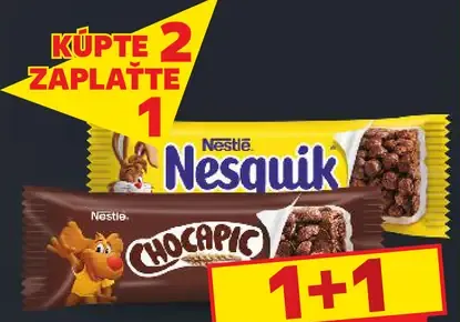 Nestlé cereálne tyčinky Chocapic alebo Nesquik