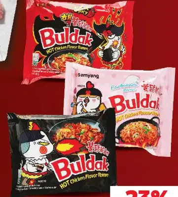 Hotové jedlo Buldak Hot Chicken Flavor Ramen, rôzne druhy