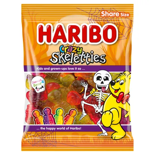 Haribo Crazy Skeletties želé s ovocnými príchuťami