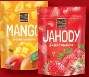 Ovocie sušené mrazom, mango a jahody