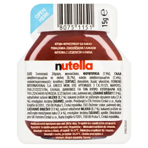 Nutella Nátierka z lieskovcov a kakaa