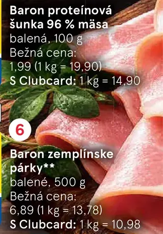 Baron proteínová bravčová šunka, 96 % mäsa