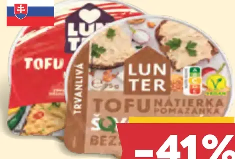 Lunter tofu nátierka, rôzne druhy