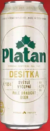 Pivo svetlé výčapné Platan plechovka