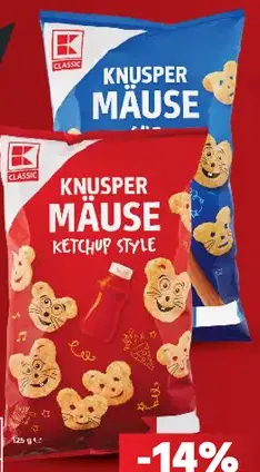 K-Classic Knusper Mäuse zemiakový snack, rôzne druhy