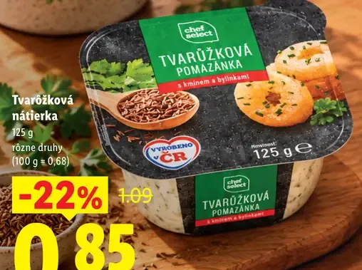 Tvarůžková nátierka s kmínom a bylinkami / pikantná