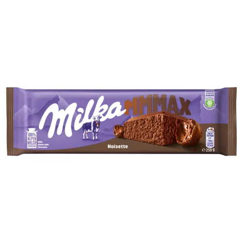 Milka Mmmax Noisette mliečna čokoláda s lieskovoorieškovou pastou